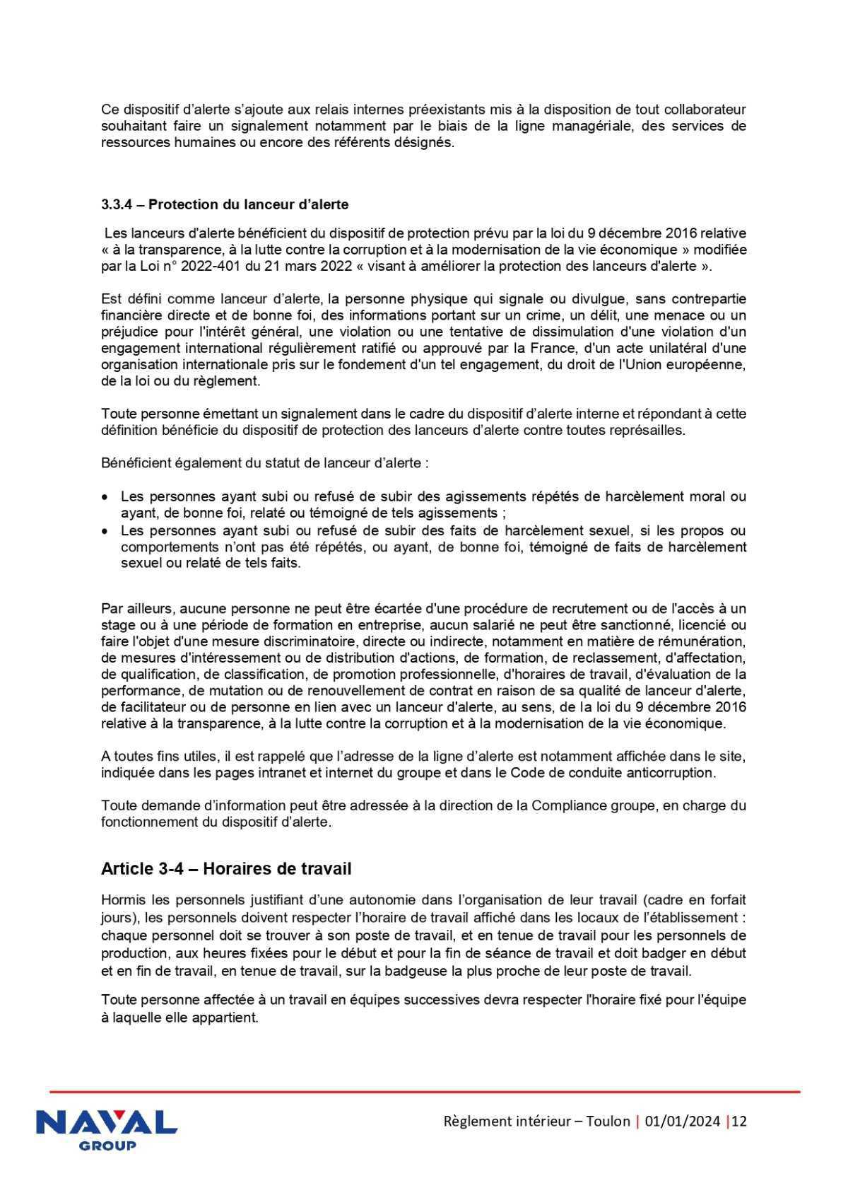 Règlement intérieur