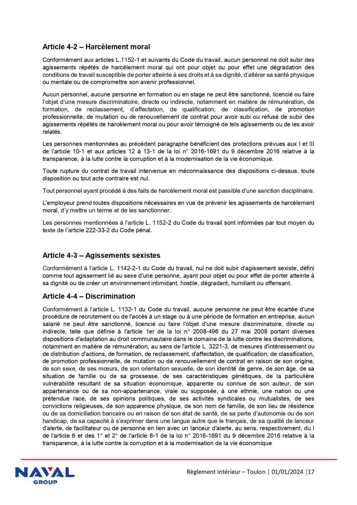 Règlement intérieur