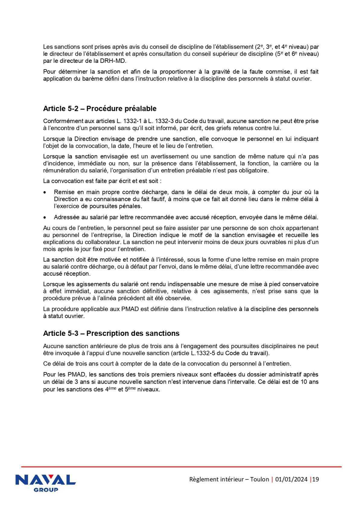 Règlement intérieur