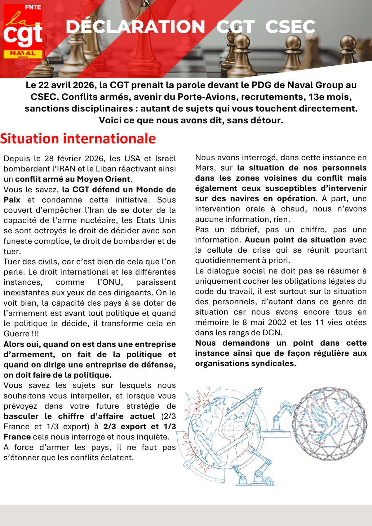 Déclaration liminaire CGT au CSEC