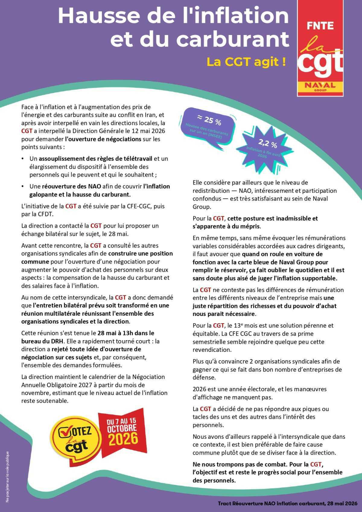 La CGT demande une réouverture de nego €!