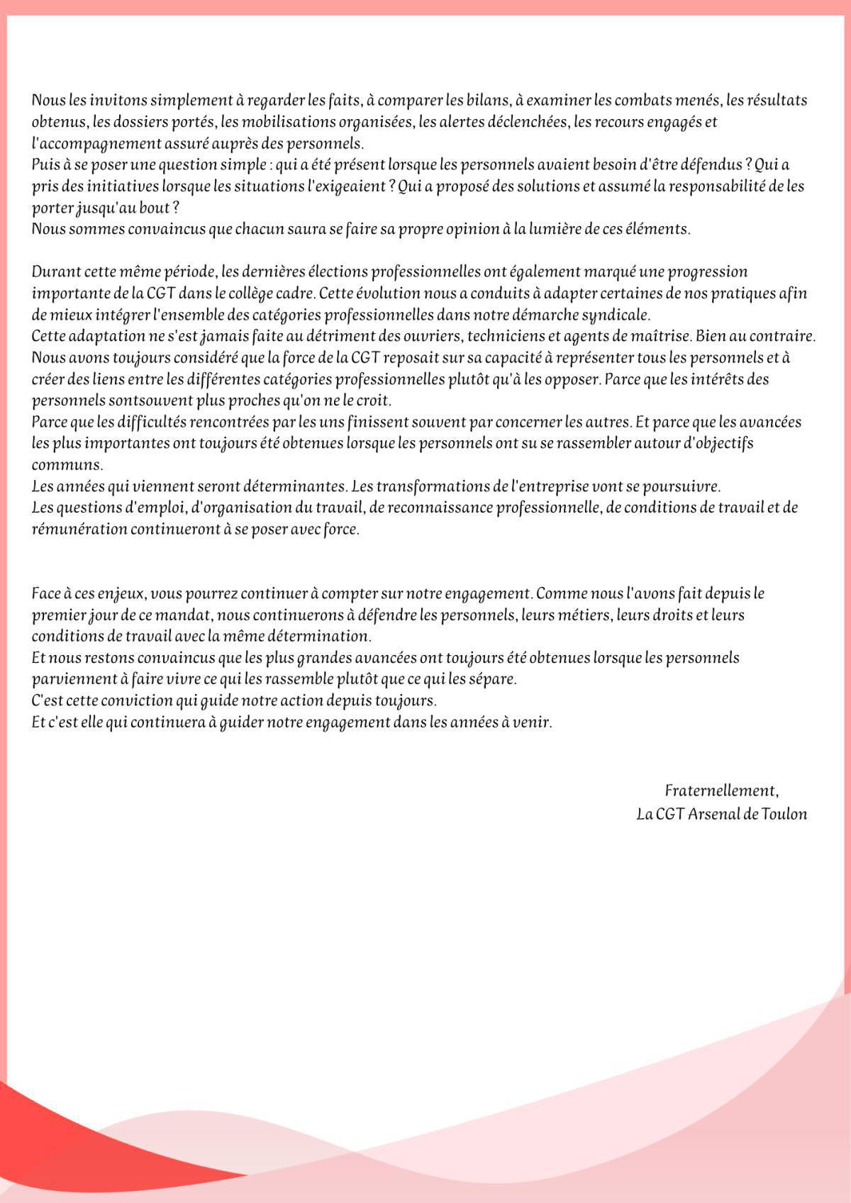 Lettre aux OETAM