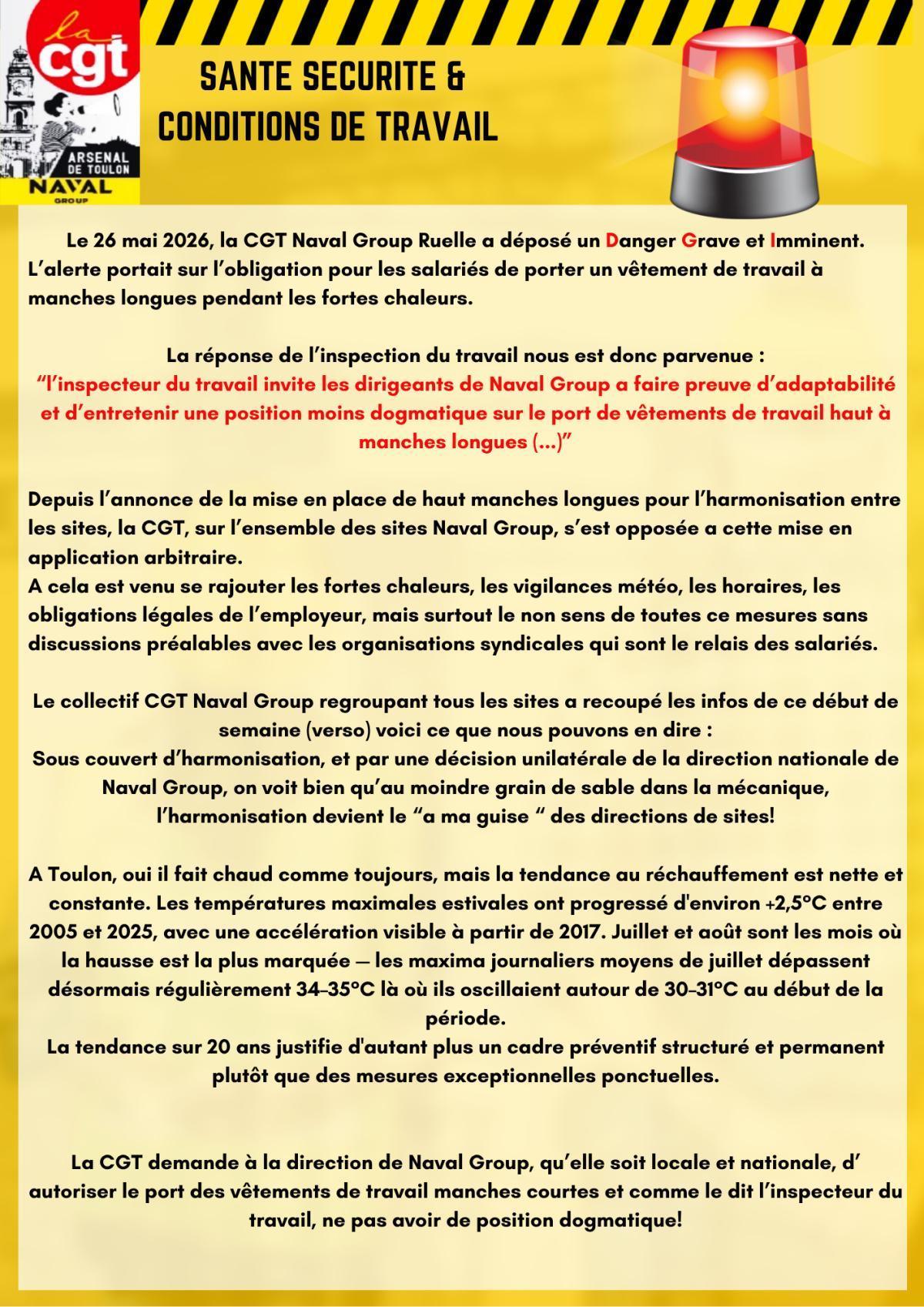 EPI manches longues: stop à la position dogmatique de Naval Group!