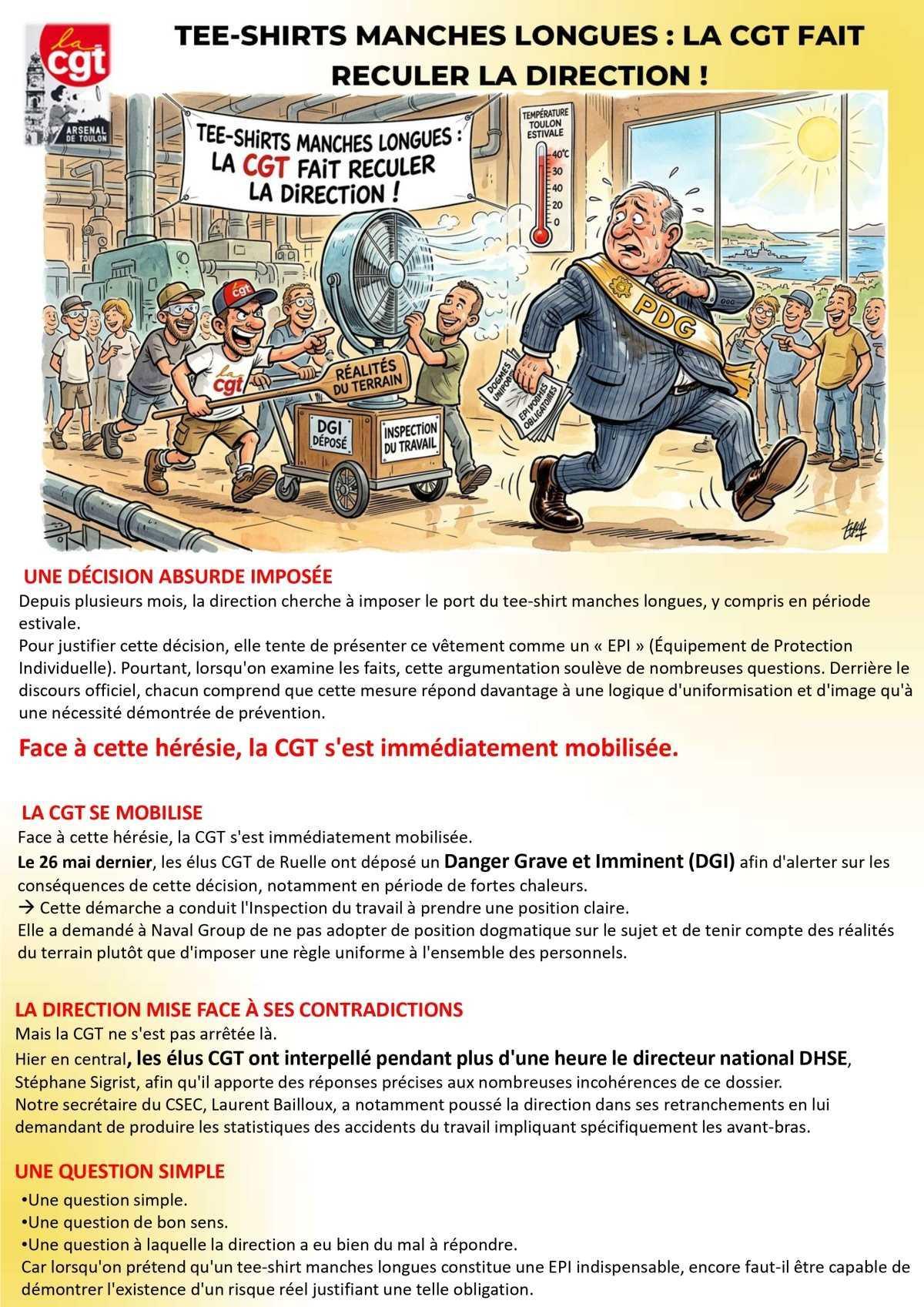 Tee-shirts manches longues: Une première victoire CGT! Tee-shirts manches longues: Une première victoire CGT!