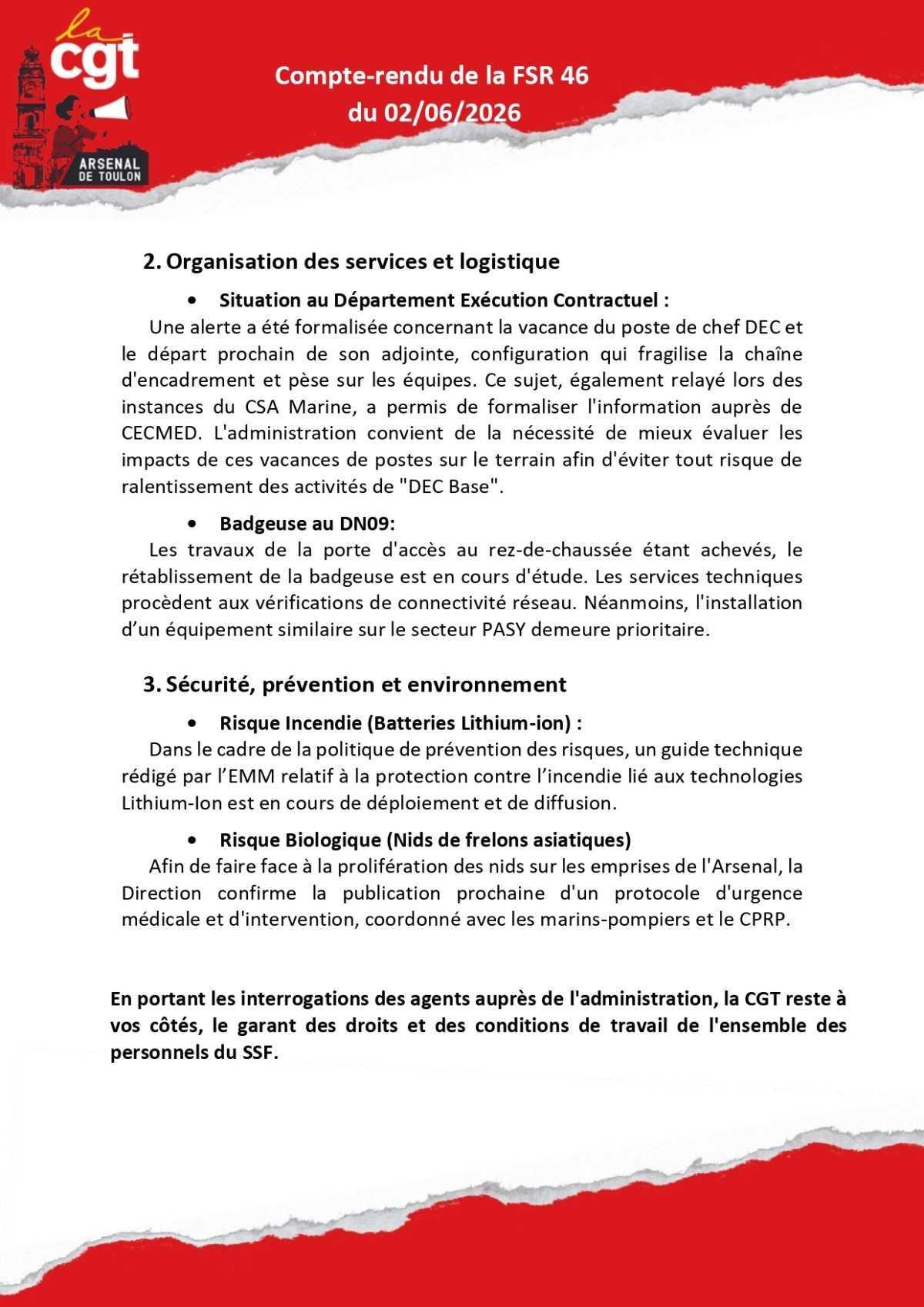 Compte rendu de la FSR 46 du 02/06/2026
