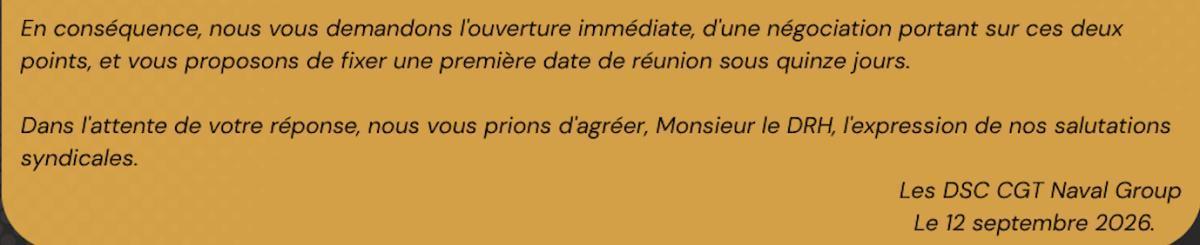 Demande d'ouverture de négociation relative à une prime carburant et à un 13e mois.