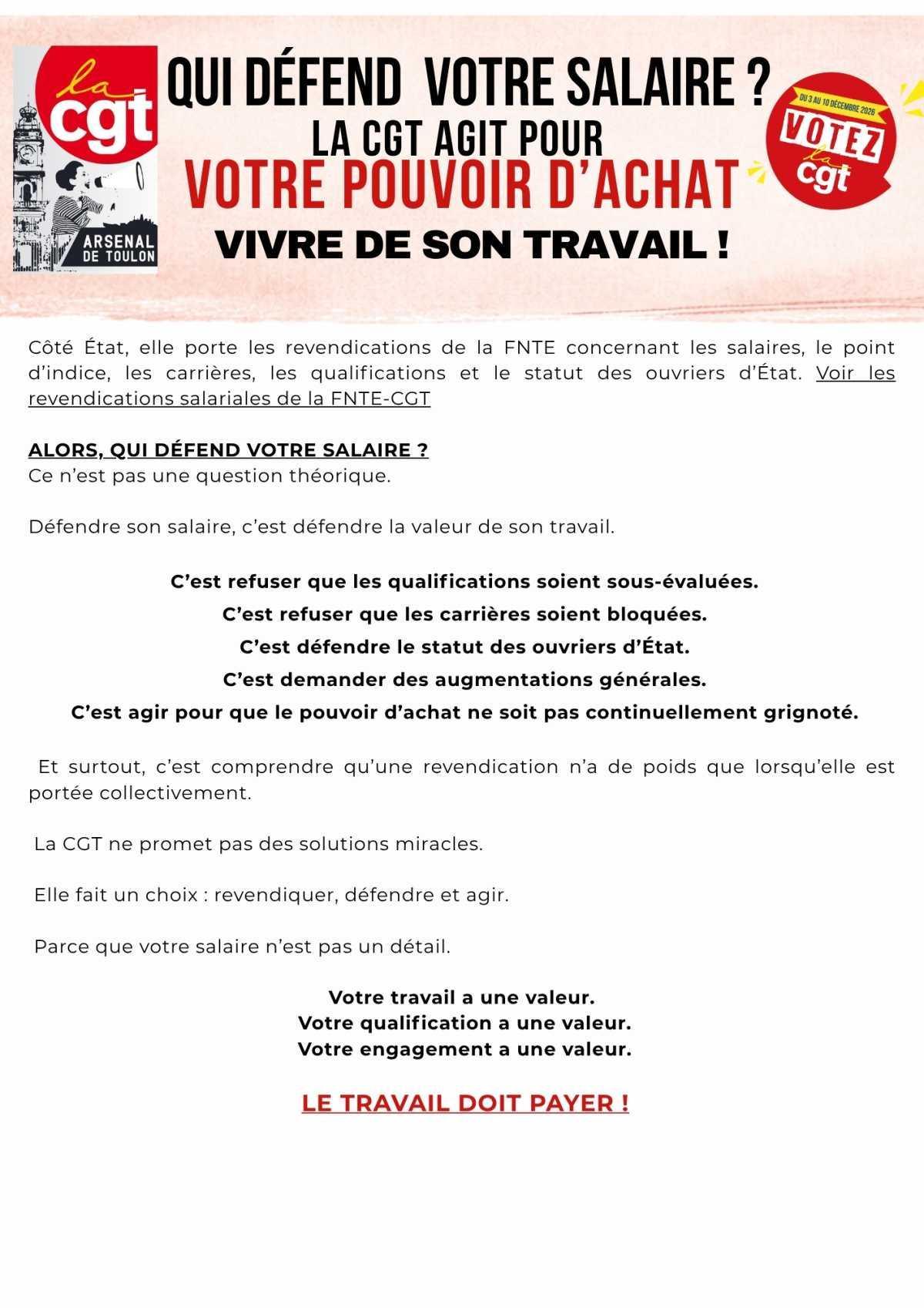 Qui défend votre salaire? 