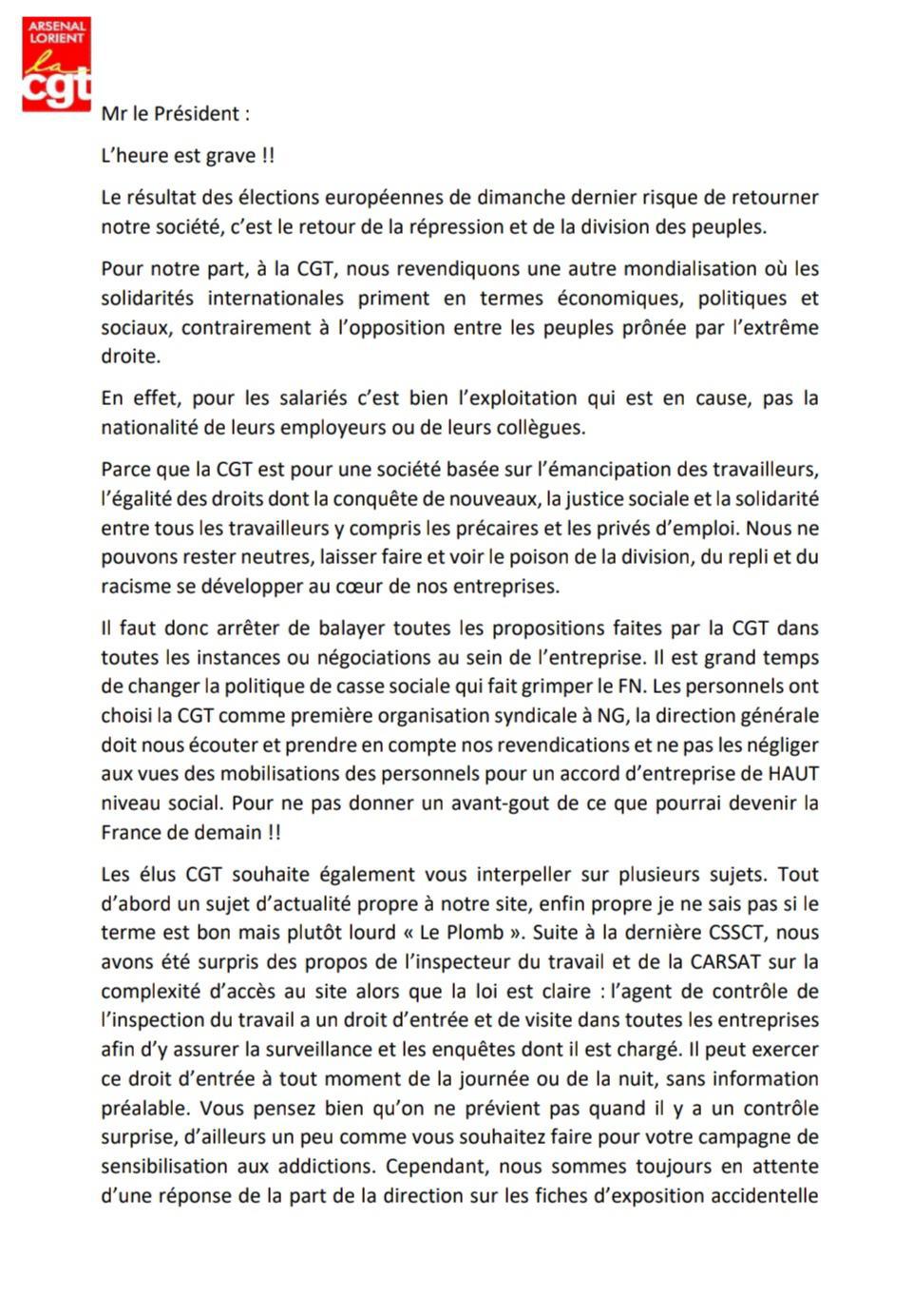 Déclaration Liminaire CSE du 11 juin 2024