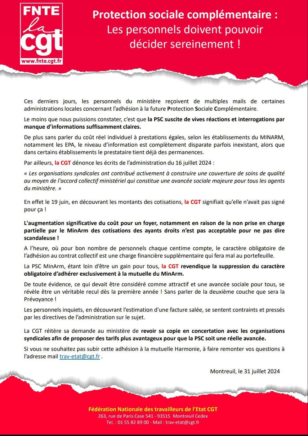 Protection sociale complémentaire : Les personnels doivent pouvoir décider sereinement!