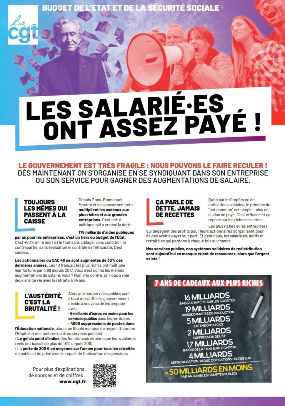 Les salariés ont assez payé !