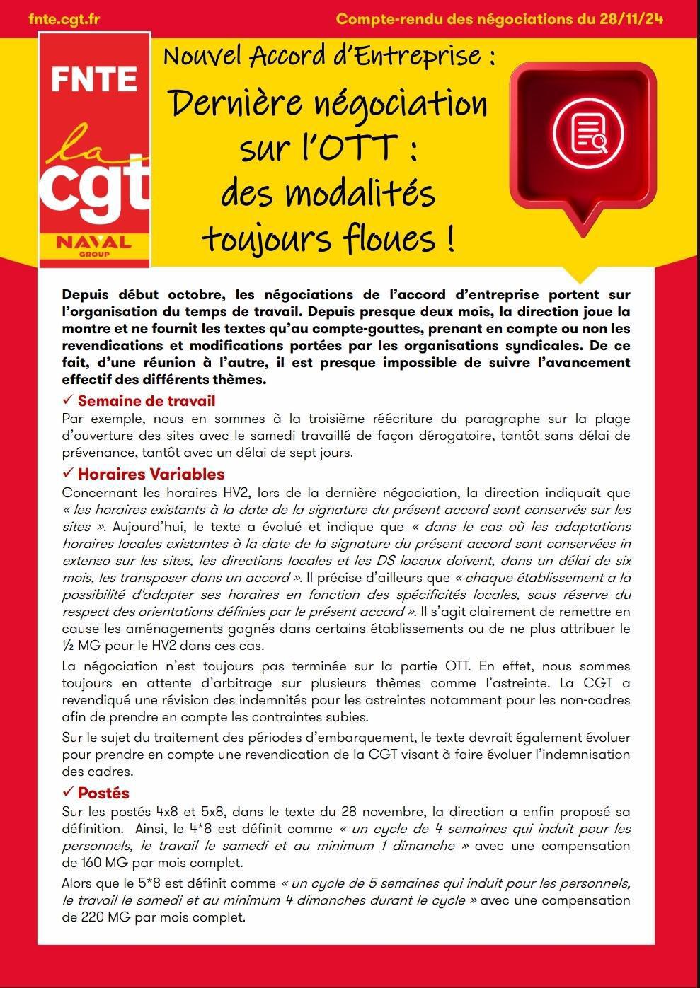 Nouvelle accord d'entreprise : Organisation du Temps de Travail, toujours dans le flou! 