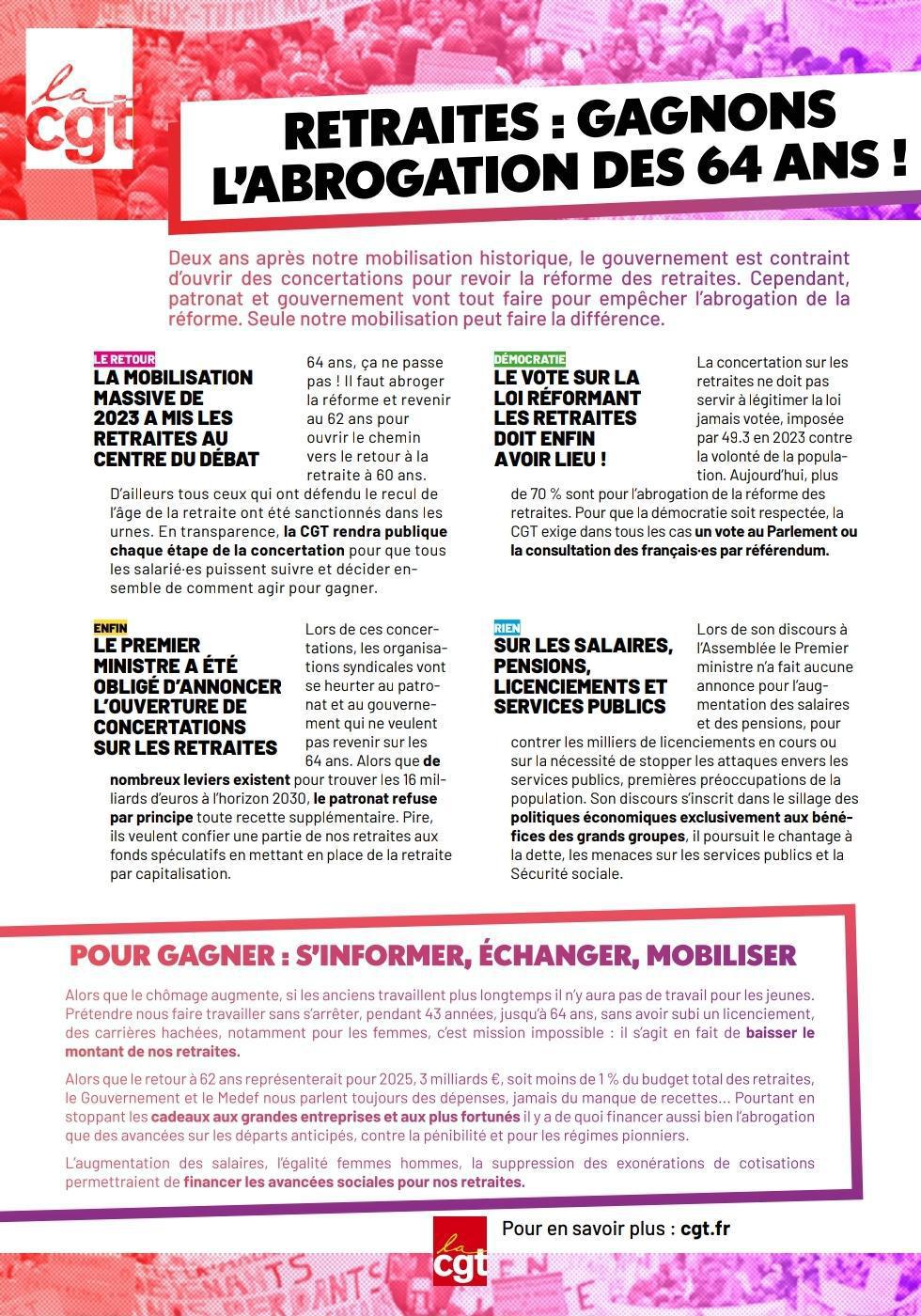 Retraite: gagnons l'abrogation des 64 ans!