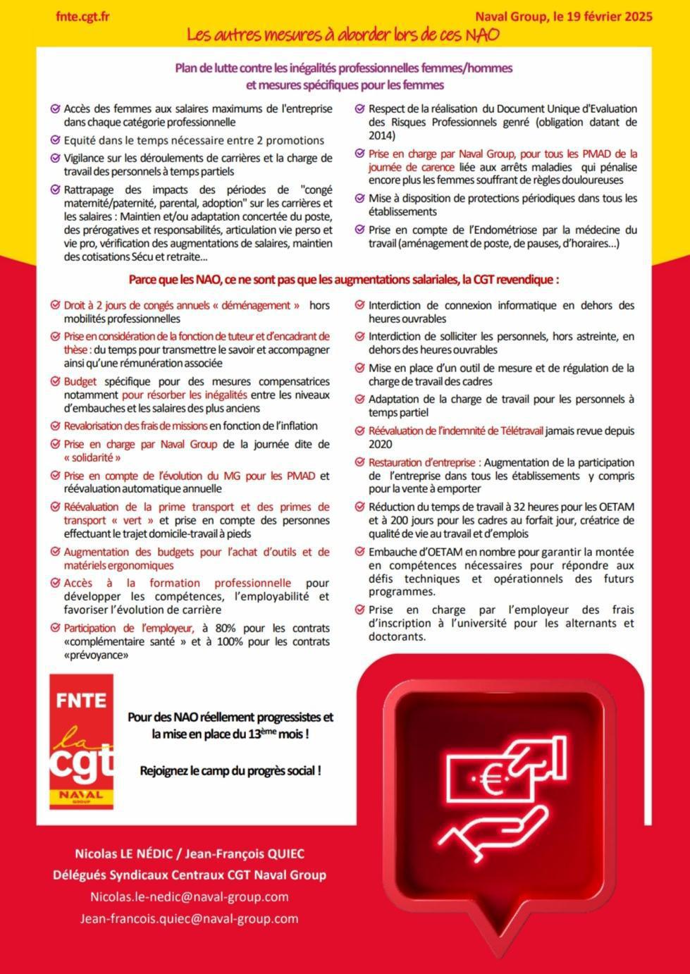 NAO 2025 : Plateforme Revendicative CGT