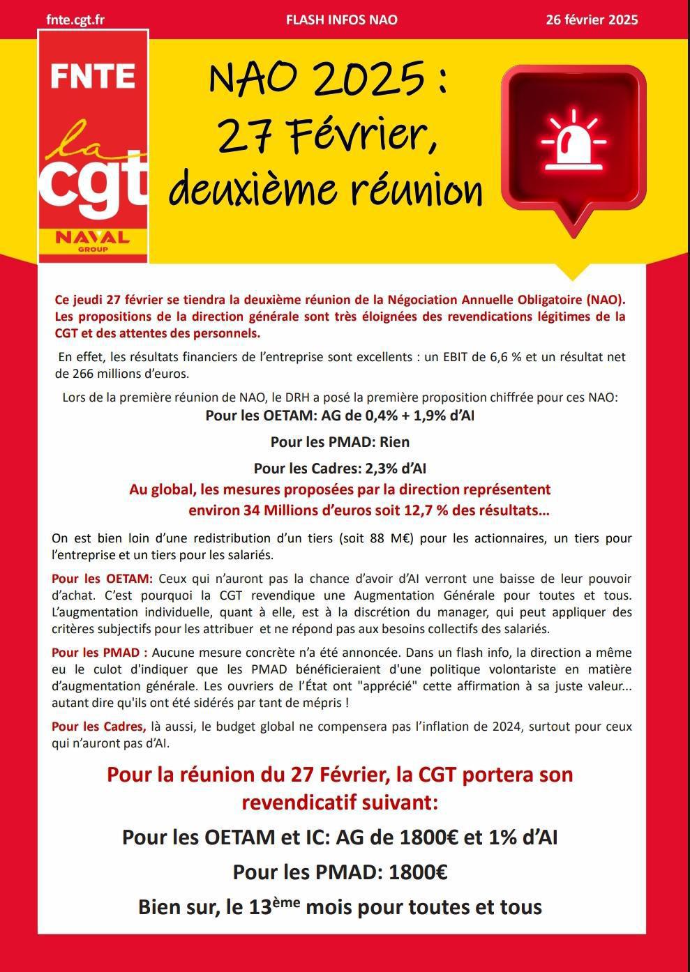 NAO 2025 : 27 février, deuxième réunion.