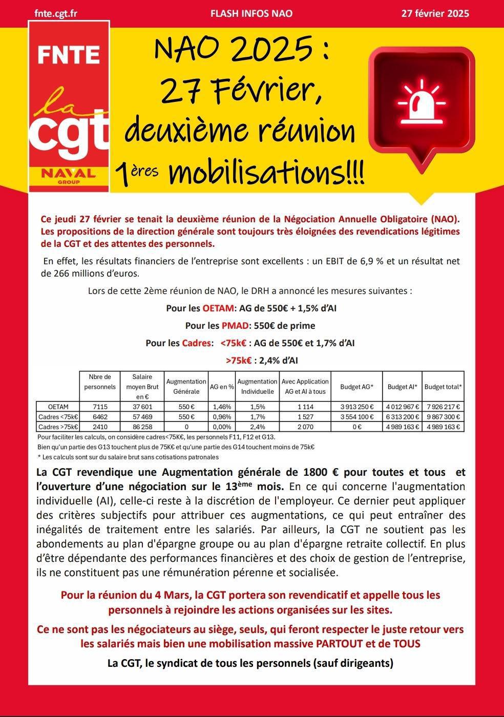 NAO : Deuxième Réunion 1ère Mobilisation