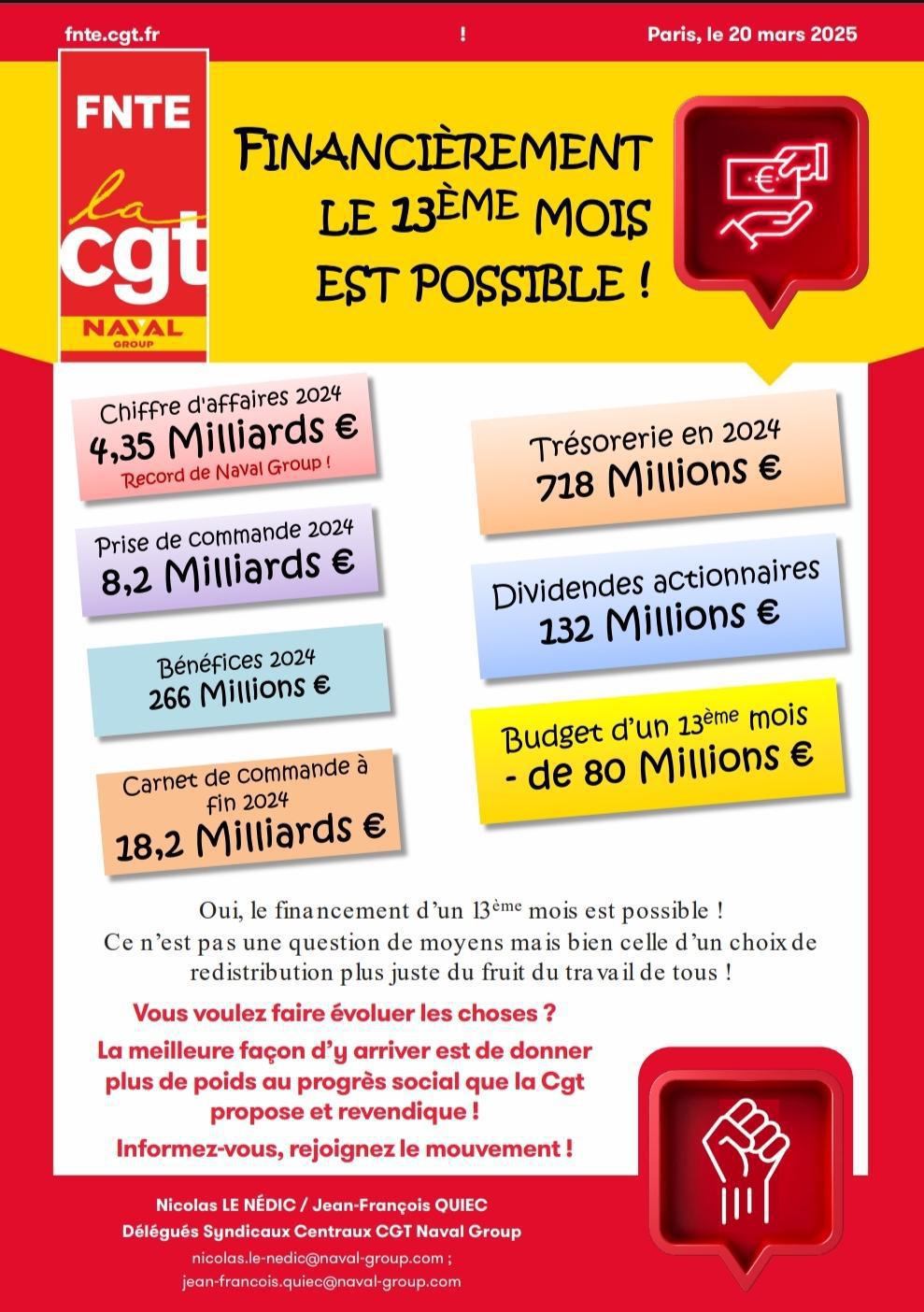 Naval Group continue sa financiarisation au détriment de son personnel : opération transparence sur les chiffres!!