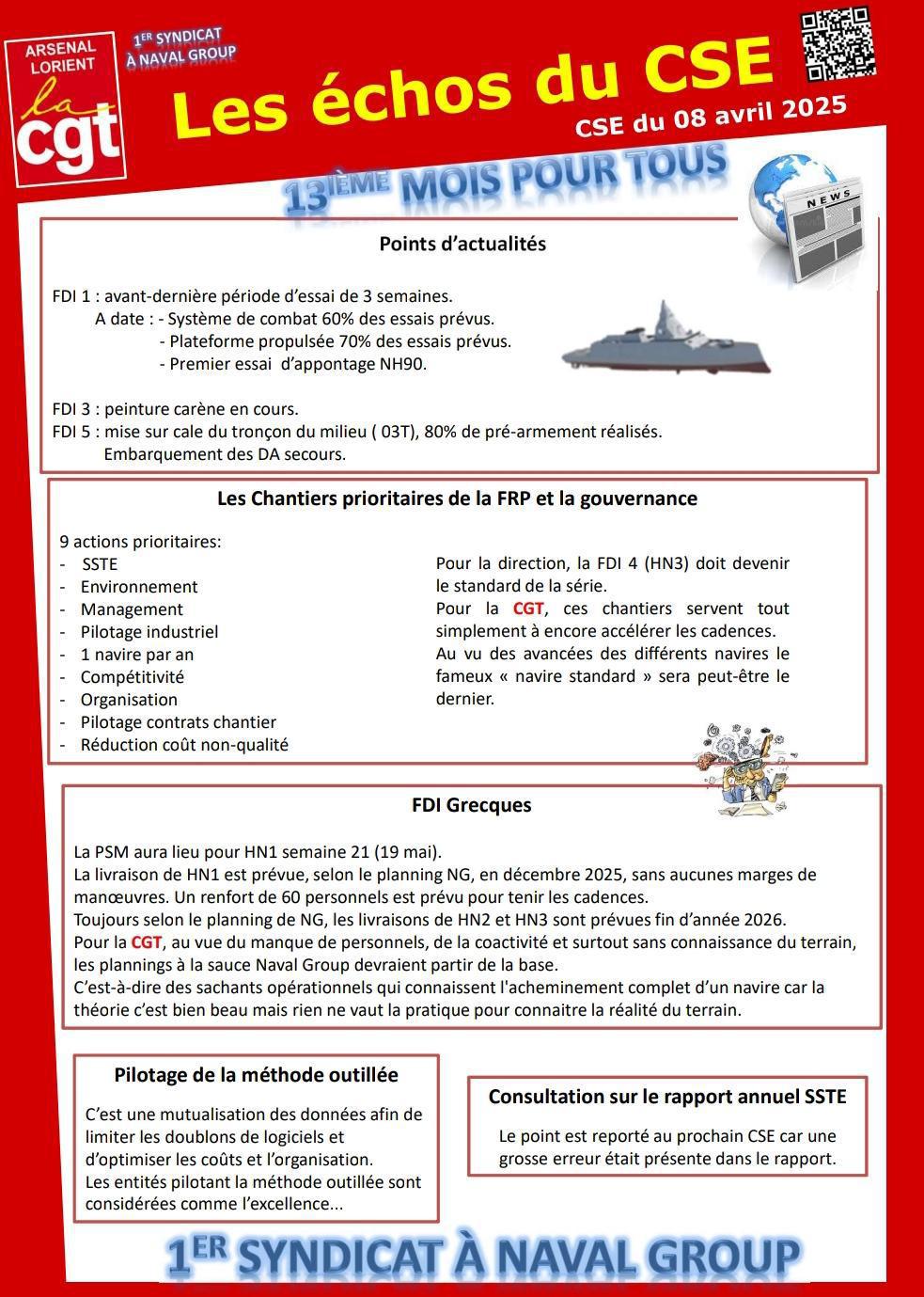 Compte Rendu CSE du 08 Avril 2025