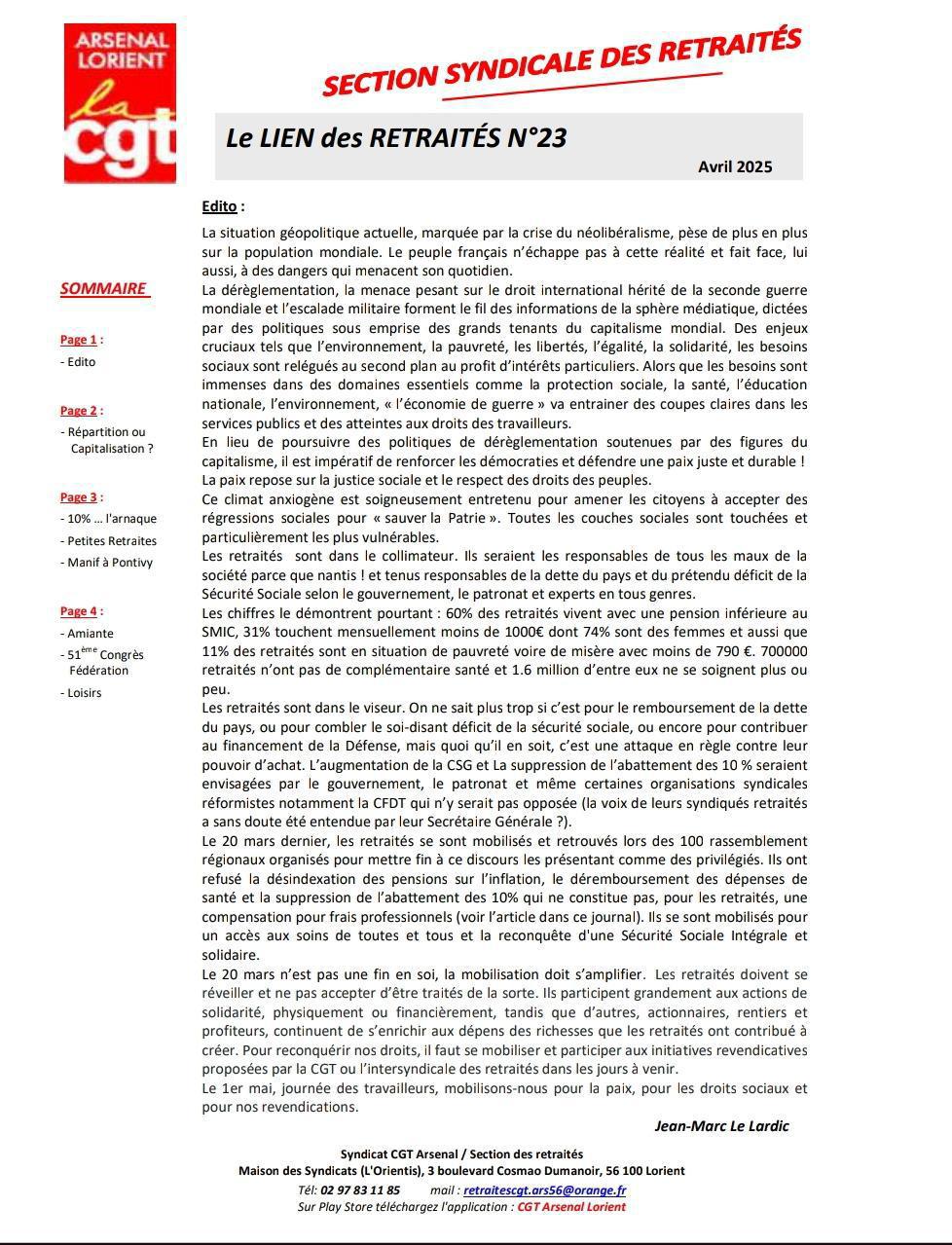 Lien des retraités n°23