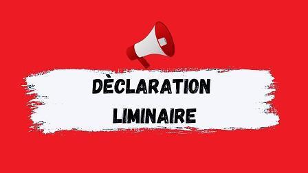 Déclaration liminaire du 13 mai 2025