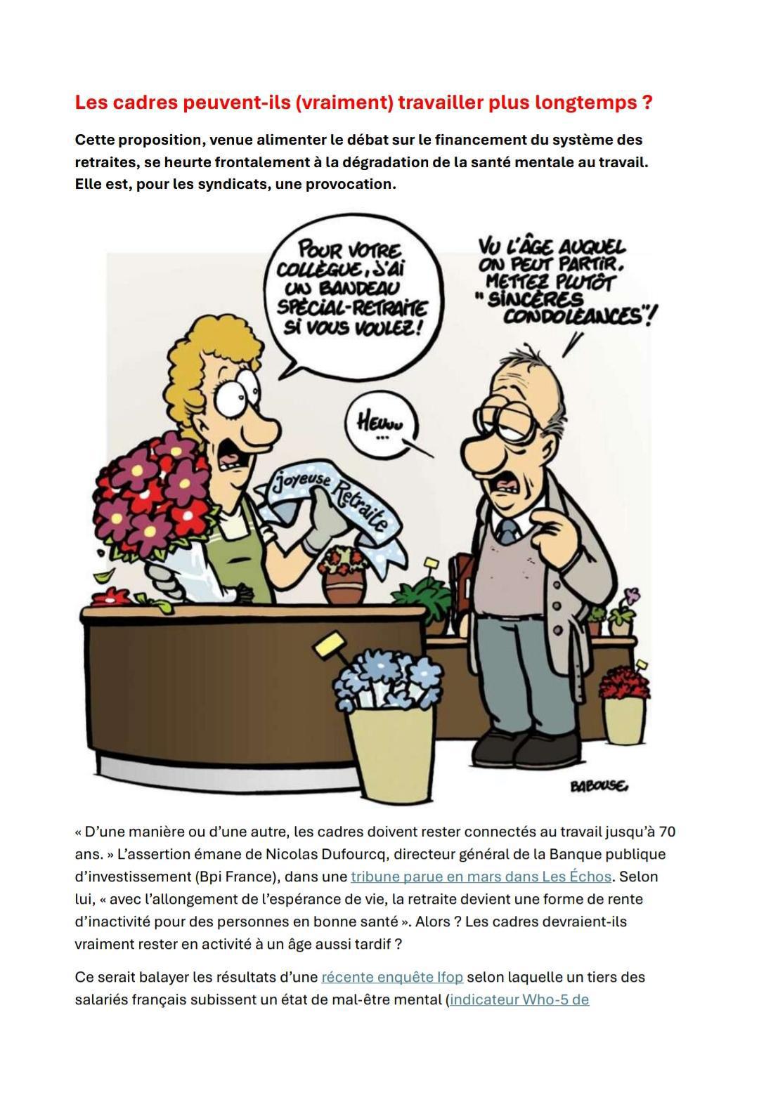 Les cadres peuvent-ils (vraiment) travailler plus longtemps ?