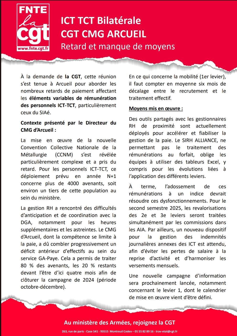 ICT TCT Bilatérale : Retard et manque de moyens