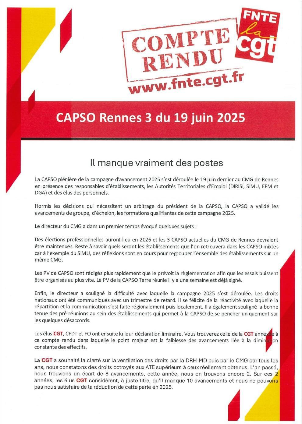 Compte Rendu CAPSO Rennes 3 du 19 Juin 2025