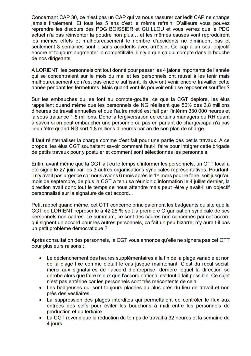 Déclaration Liminaire du CSE du 8 Juillet 2025