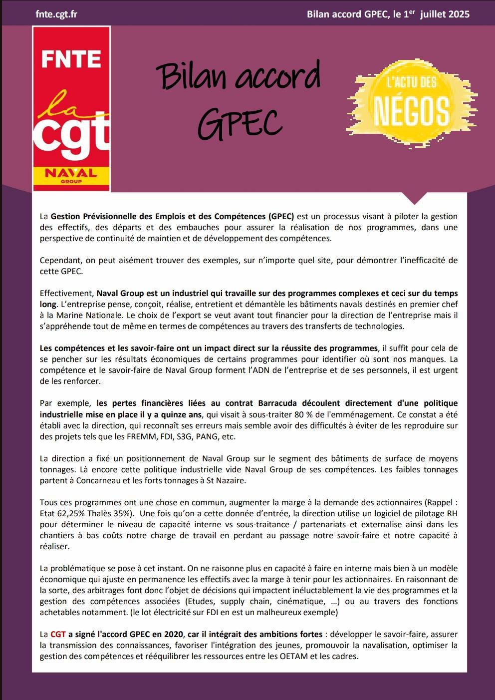 Bilan de l'accord GPEC