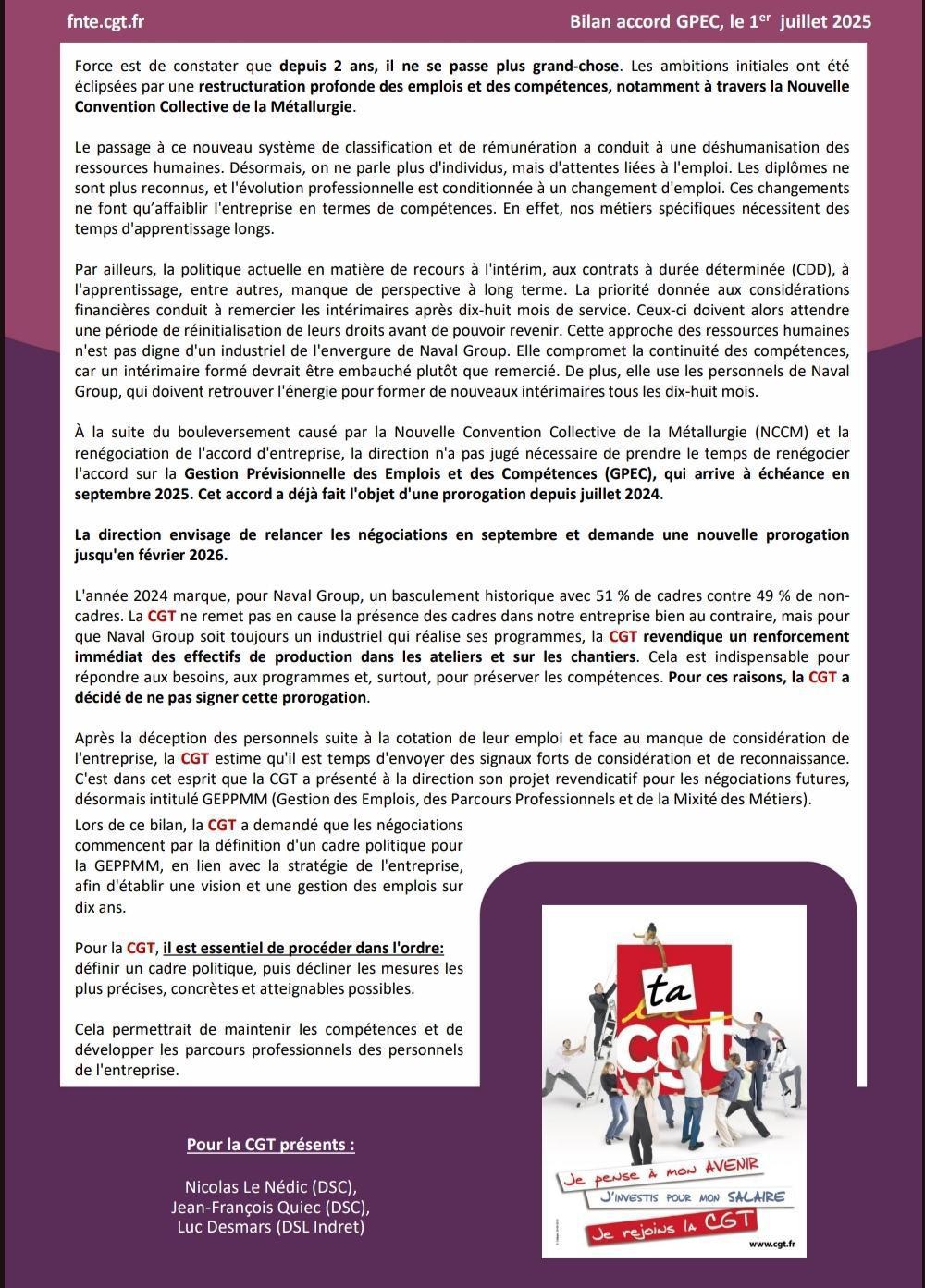 Bilan de l'accord GPEC