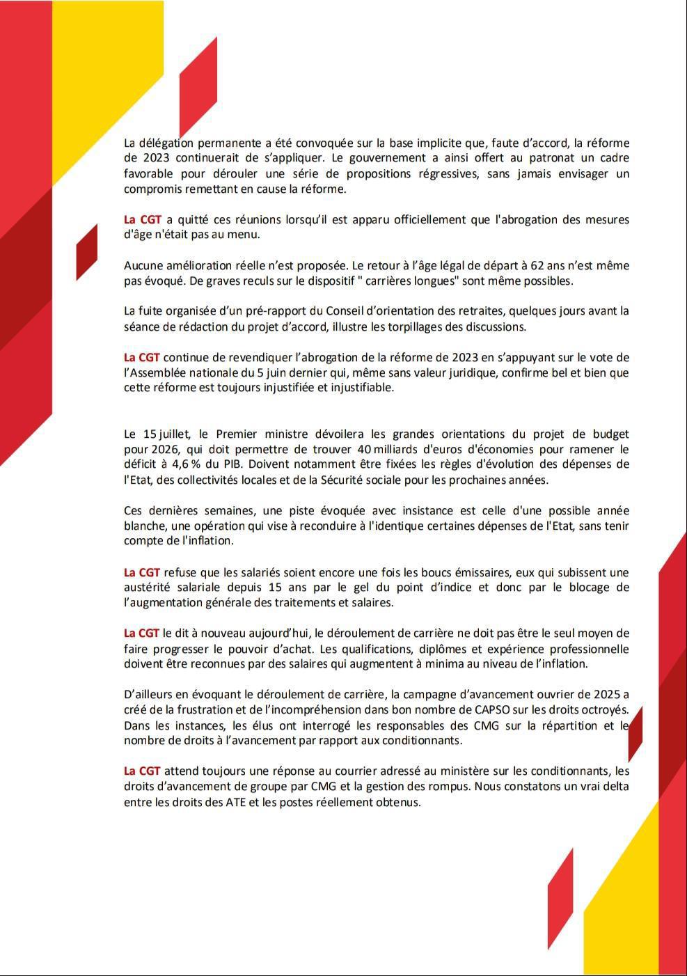 Déclaration Liminaire CSA-M du 09 Juillet 2025