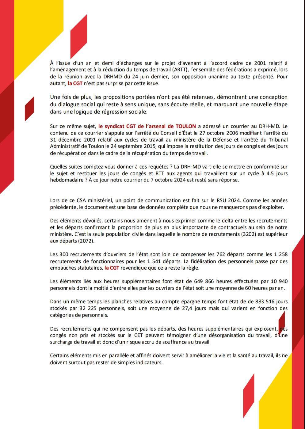 Déclaration Liminaire CSA-M du 09 Juillet 2025