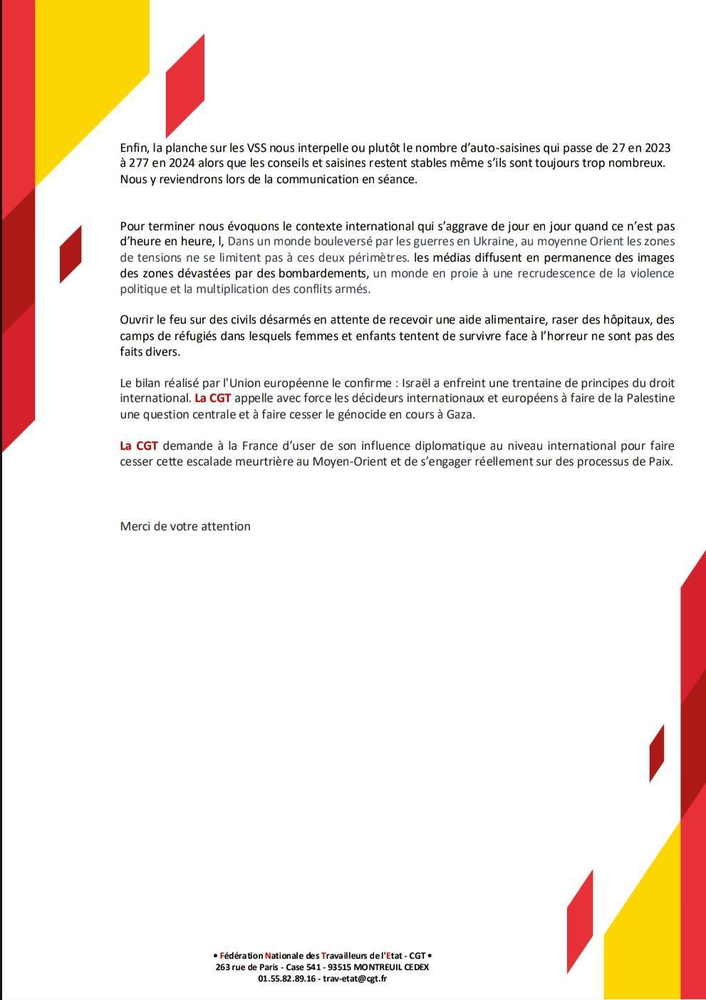 Déclaration Liminaire CSA-M du 09 Juillet 2025