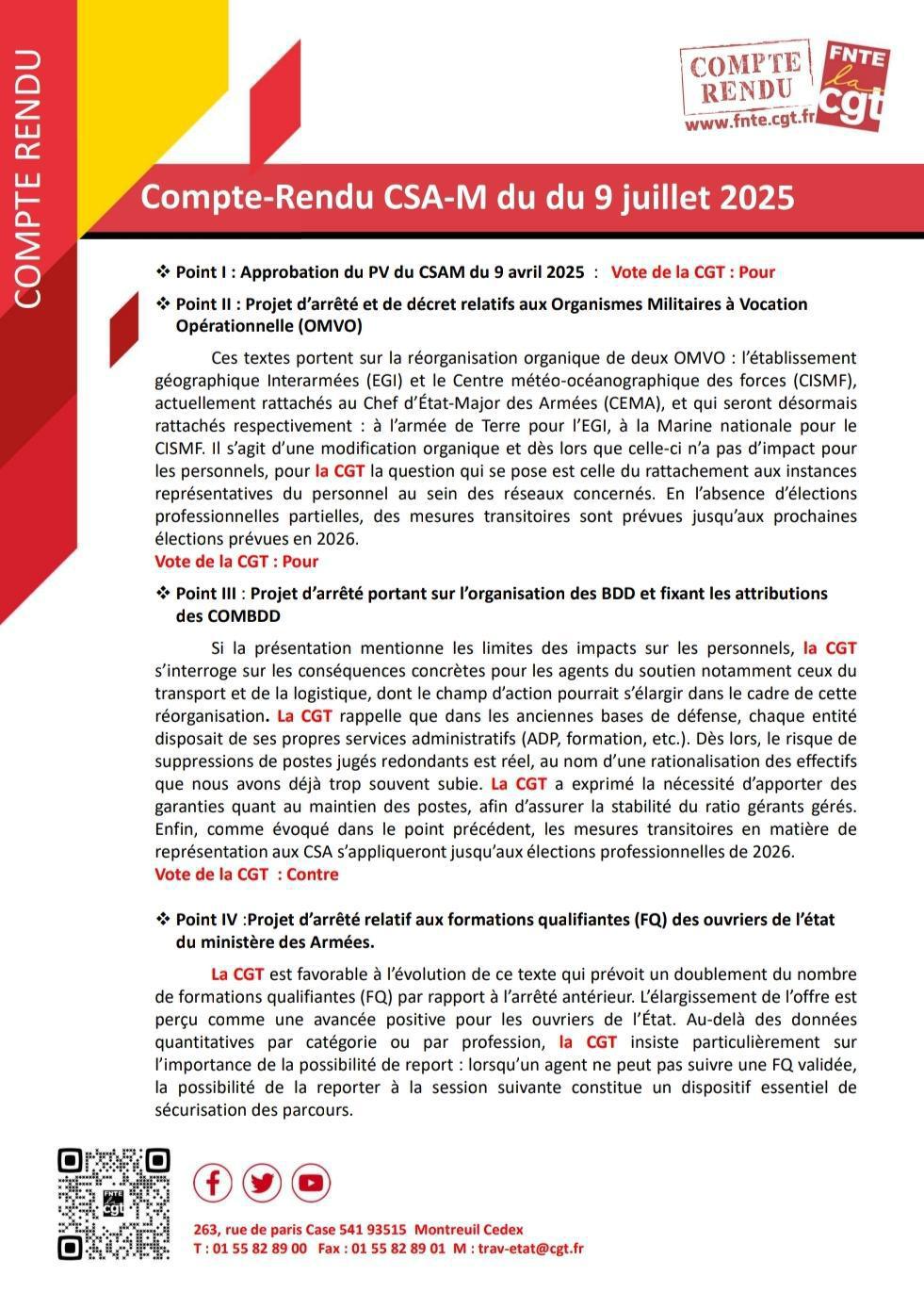 Compte Rendu CSA-M du 09 Juillet 2025