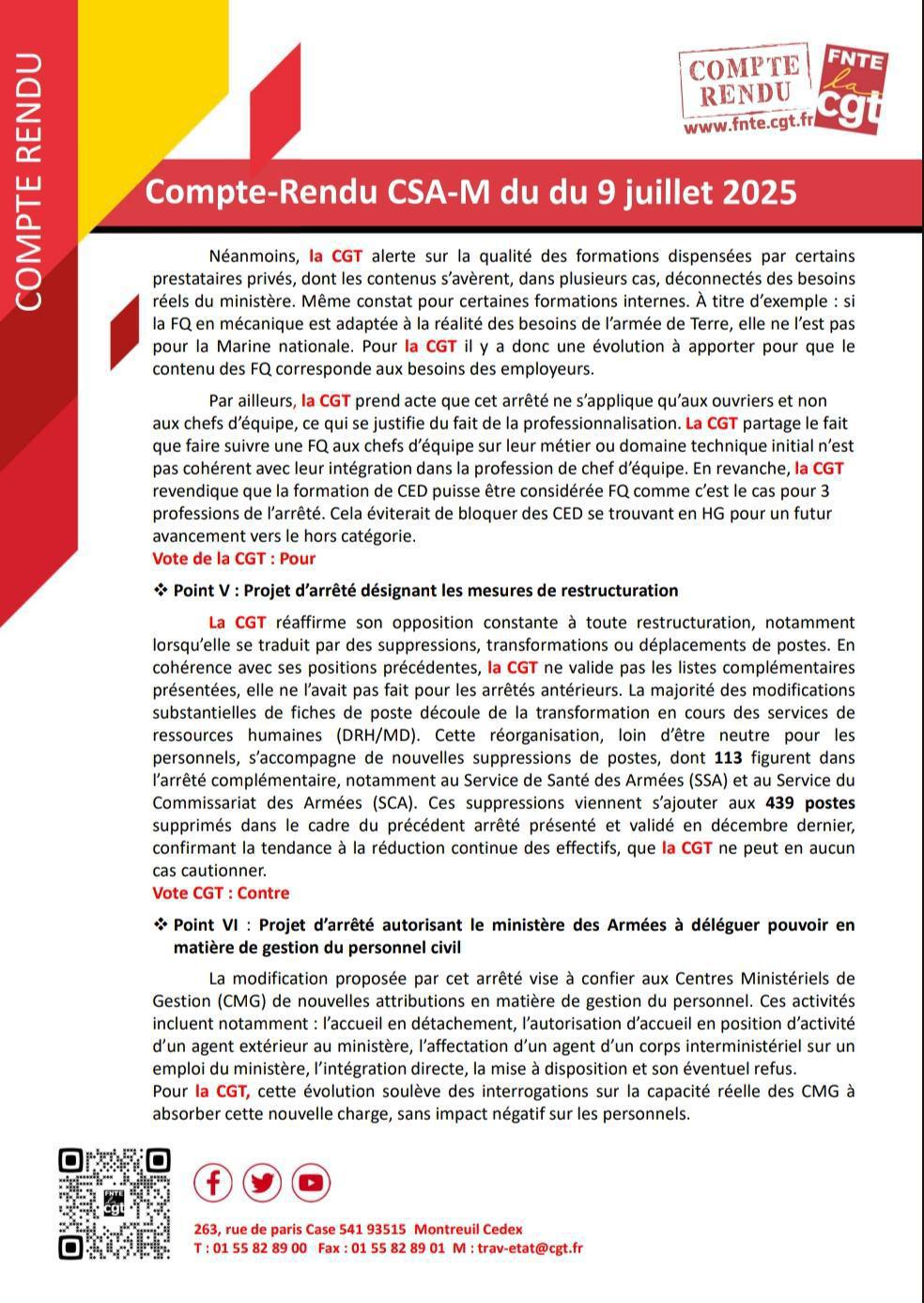Compte Rendu CSA-M du 09 Juillet 2025