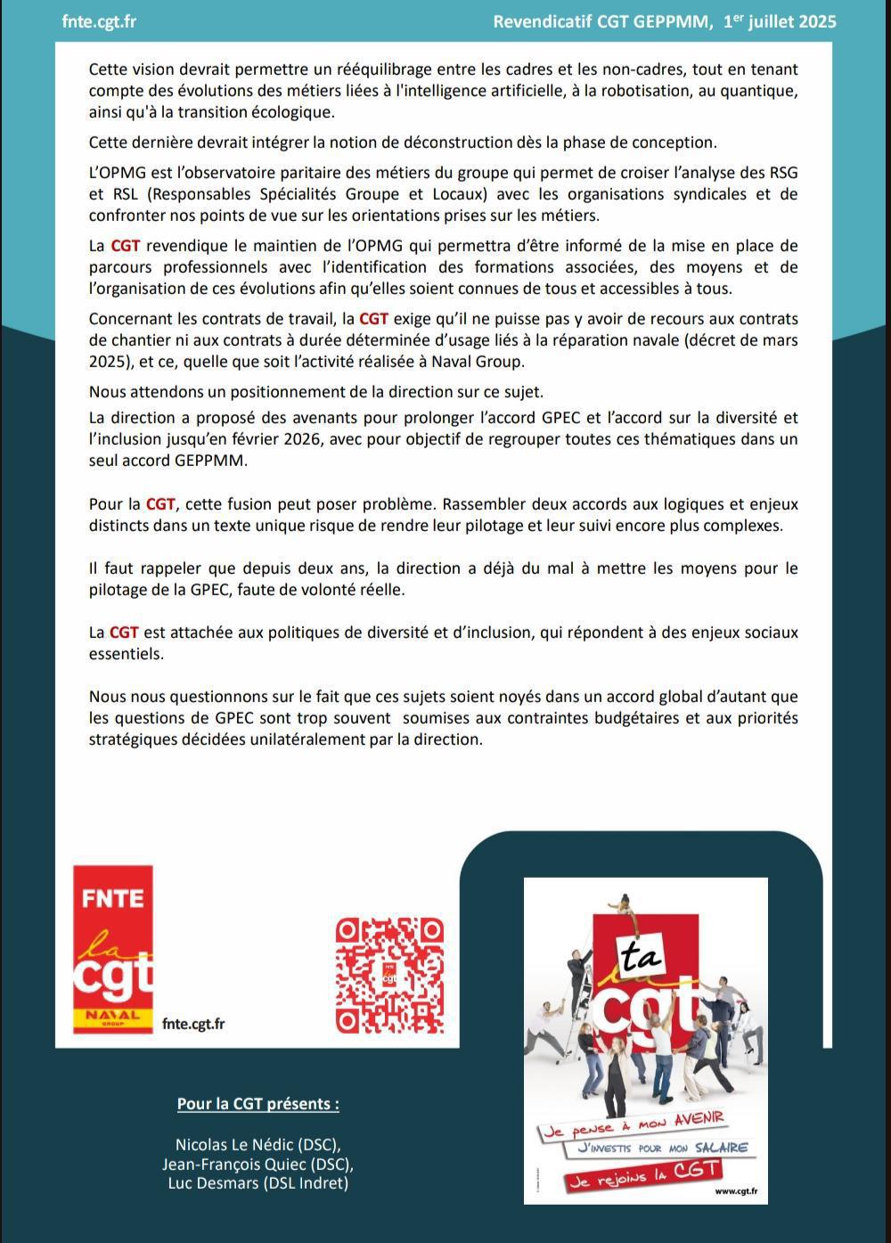 Revendicatif GEPPMM : Gestion des Emplois, de Parcours Professionnels et de la Mixité des Métiers