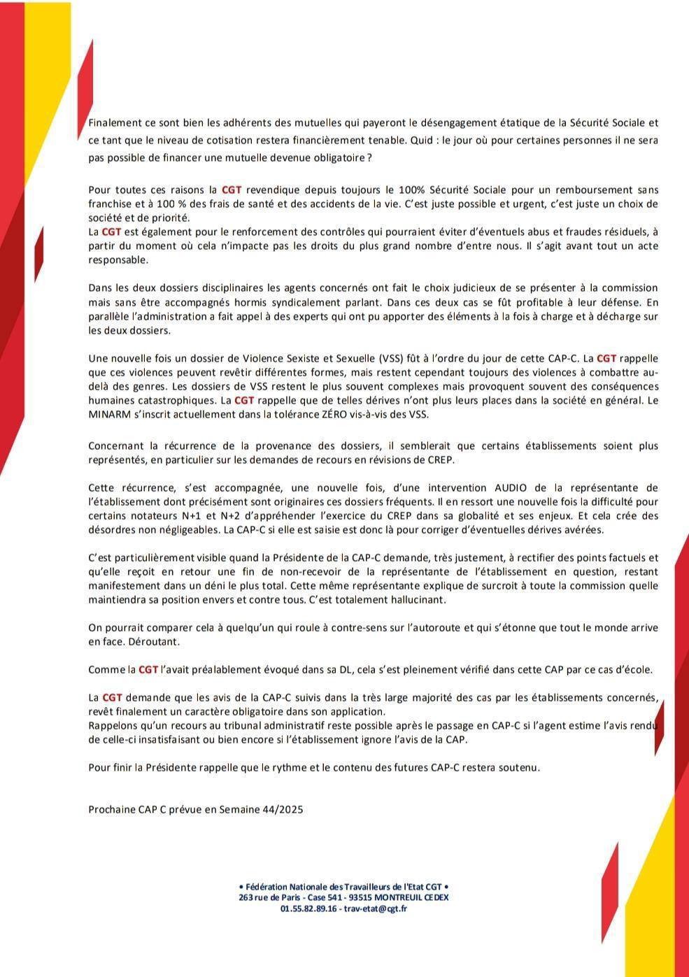 Compte Rendu CAP-C du 25 et 26 Septembre 2025