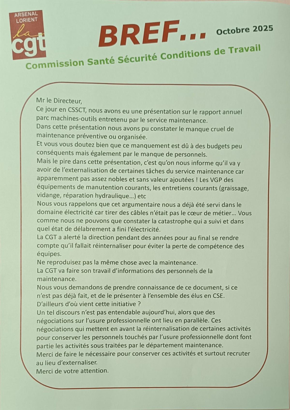 Déclaration Liminaire CSE Extra du 23 octobre 2025