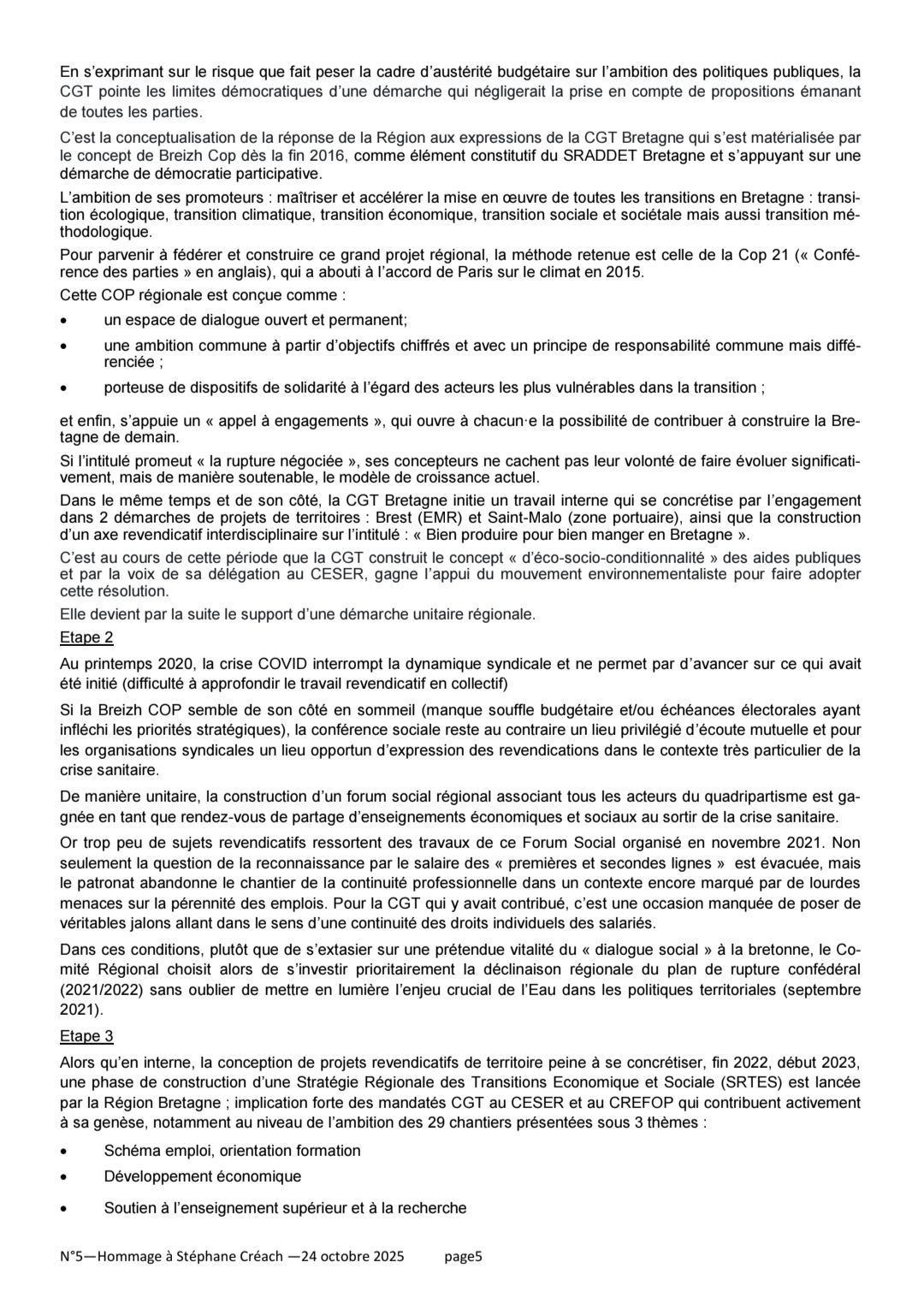 Hommage à notre Camarade Stéphane CREACH