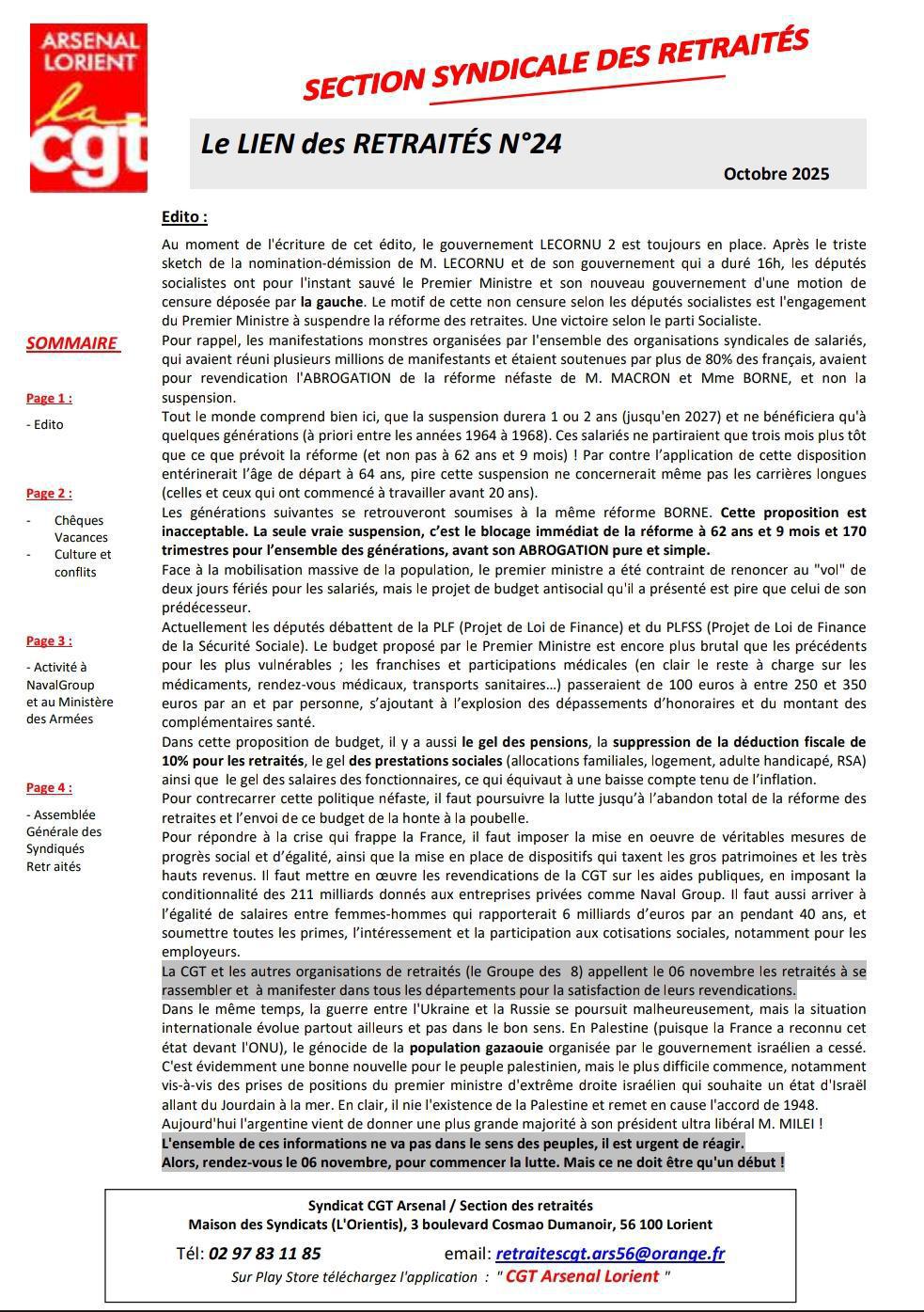 Le LIEN des RETRAITES N°24