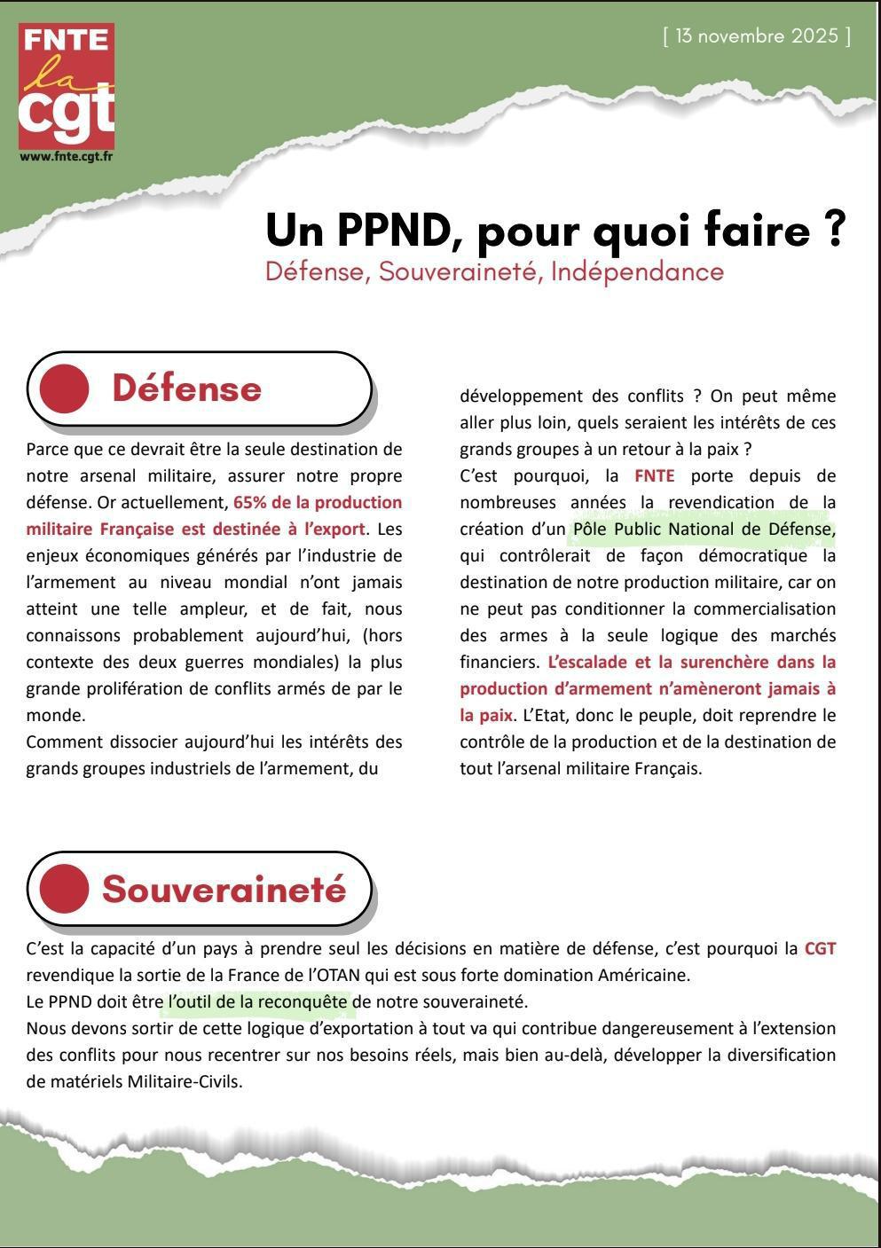 Un Pôle Public National de Défense, pour quoi faire ?