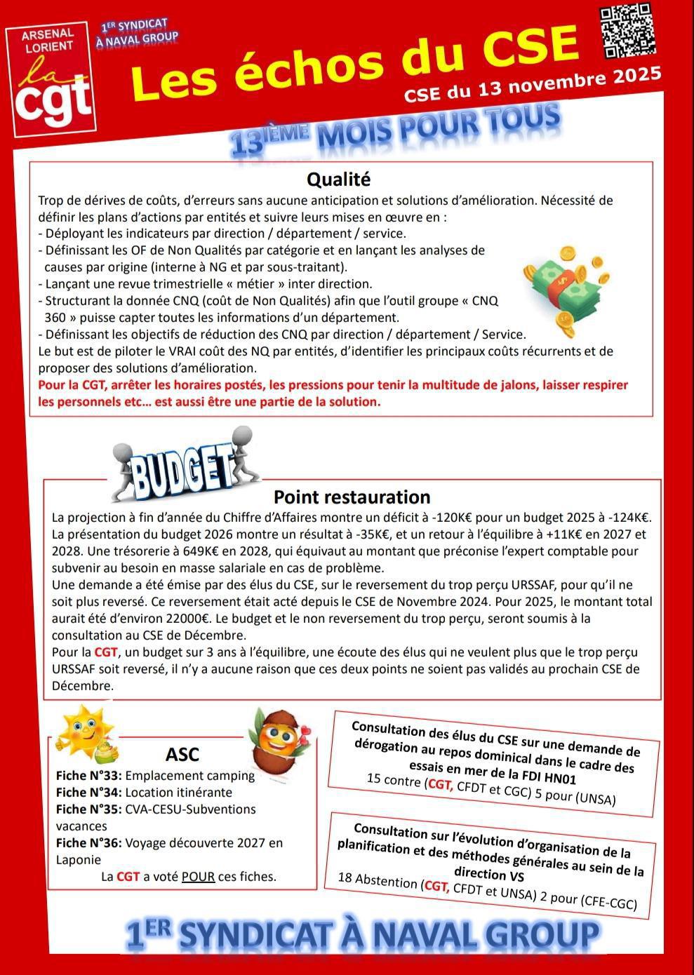 Compte Rendu CSE du 13 Novembre 2025