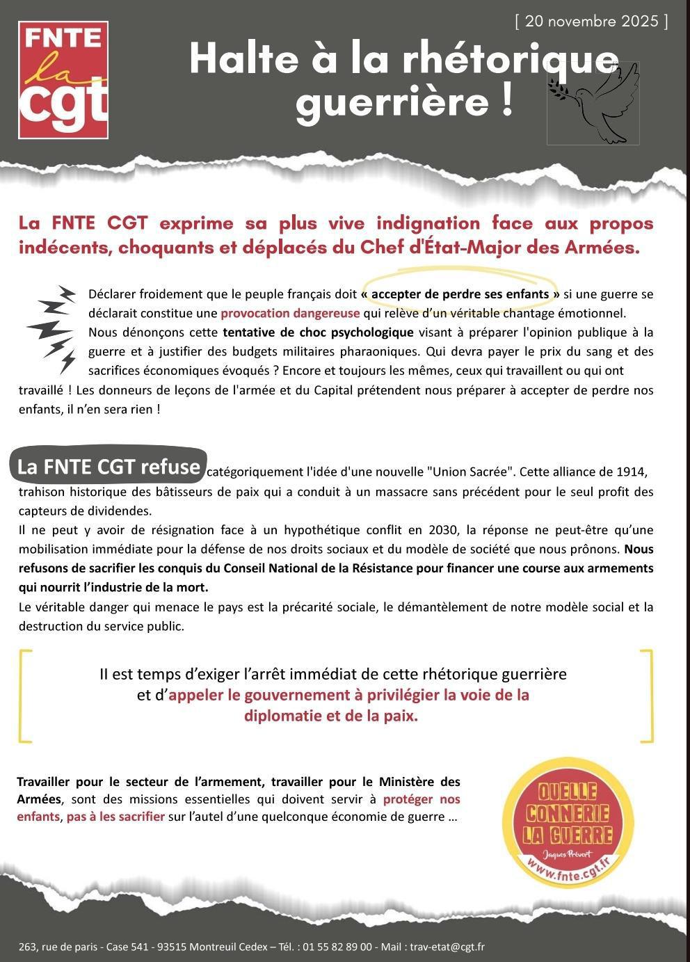 Halte à la rhétorique guerrière !