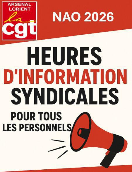 📢NAO 2026📢 : vendredi 5 décembre 2025 2H d'informations syndicales pour tous les personnels !
