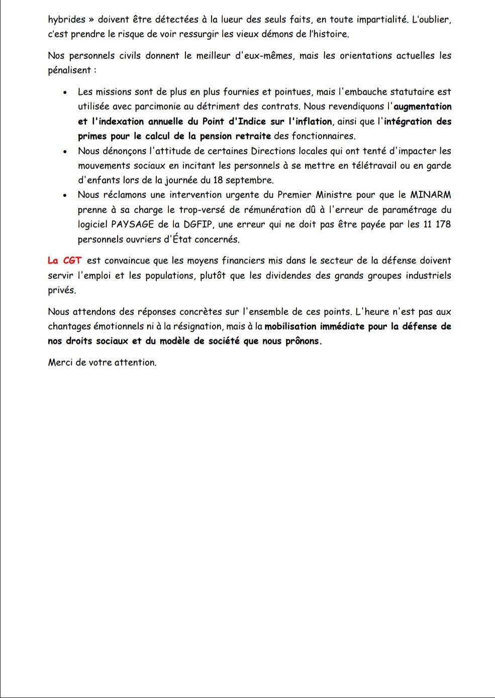 Déclaration Liminaire pour le CSA Marine du 10 décembre 2025