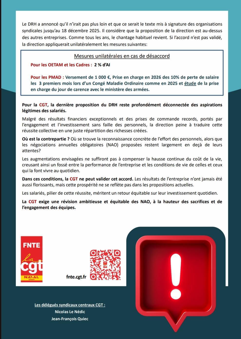 NAO 2026 : Clap de fin "Pour" la Direction