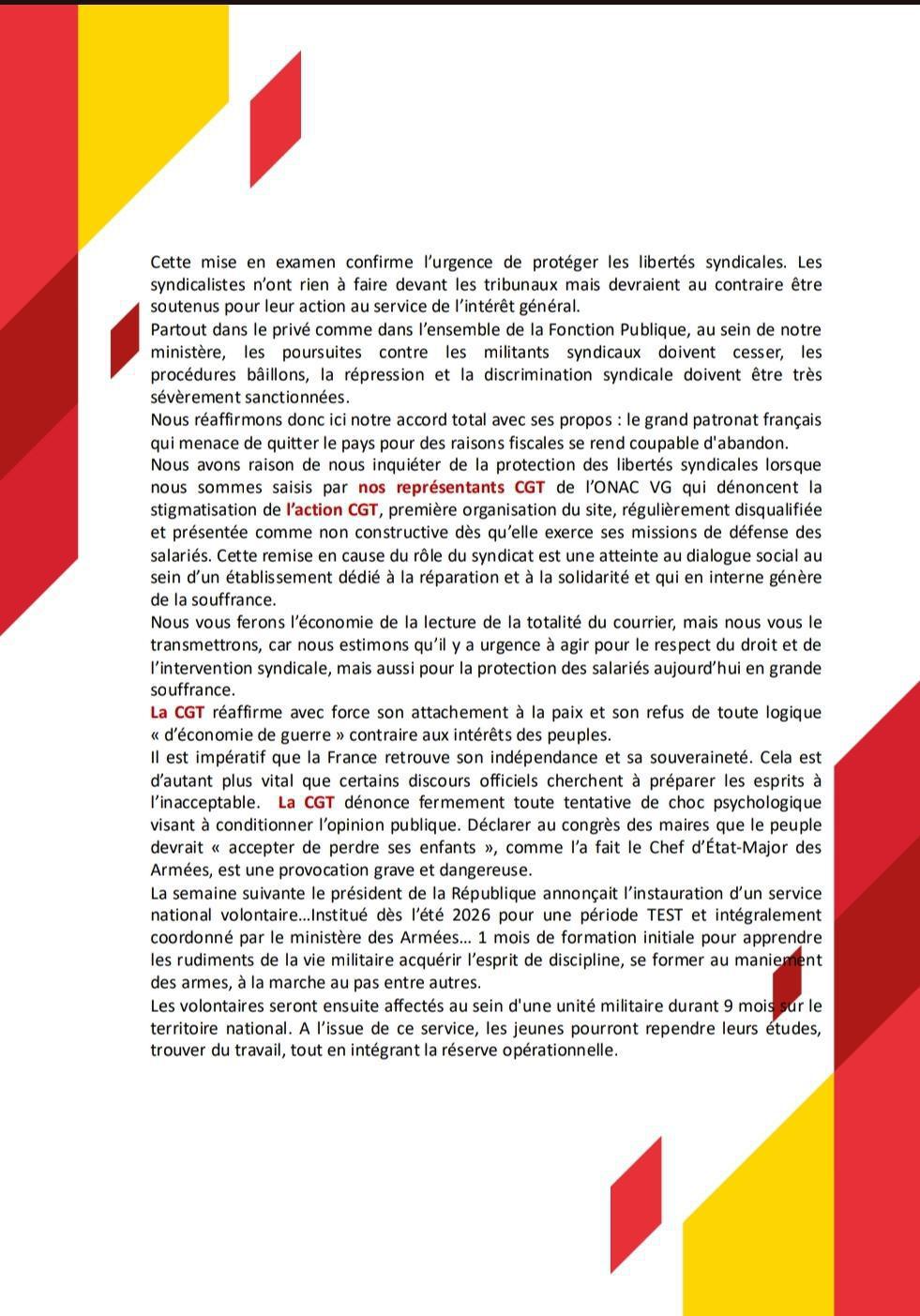 Déclaration LIMINAIRE CSA Ministériel du 18 décembre 2025