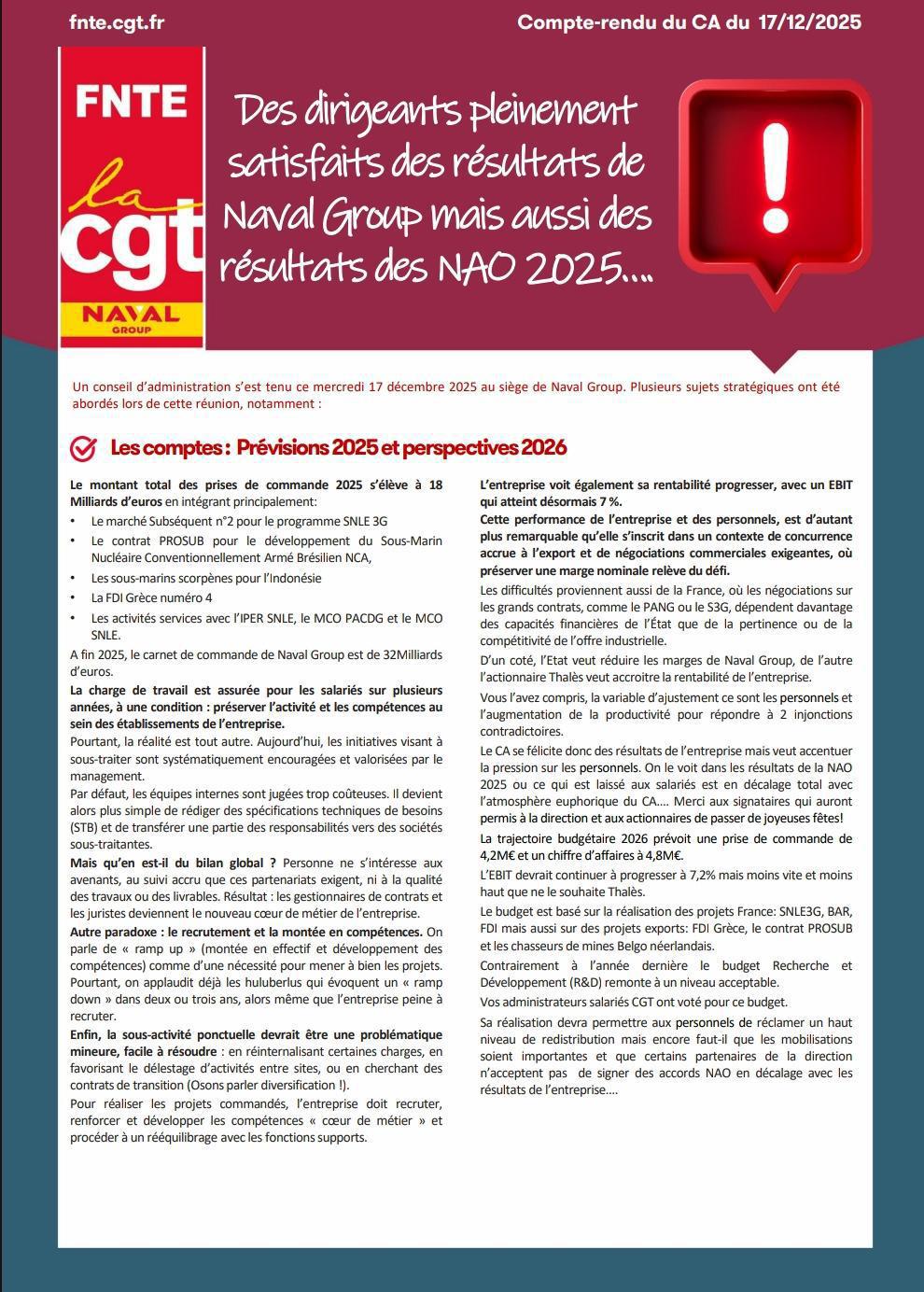 Compte rendu du CA du 17/12/2025