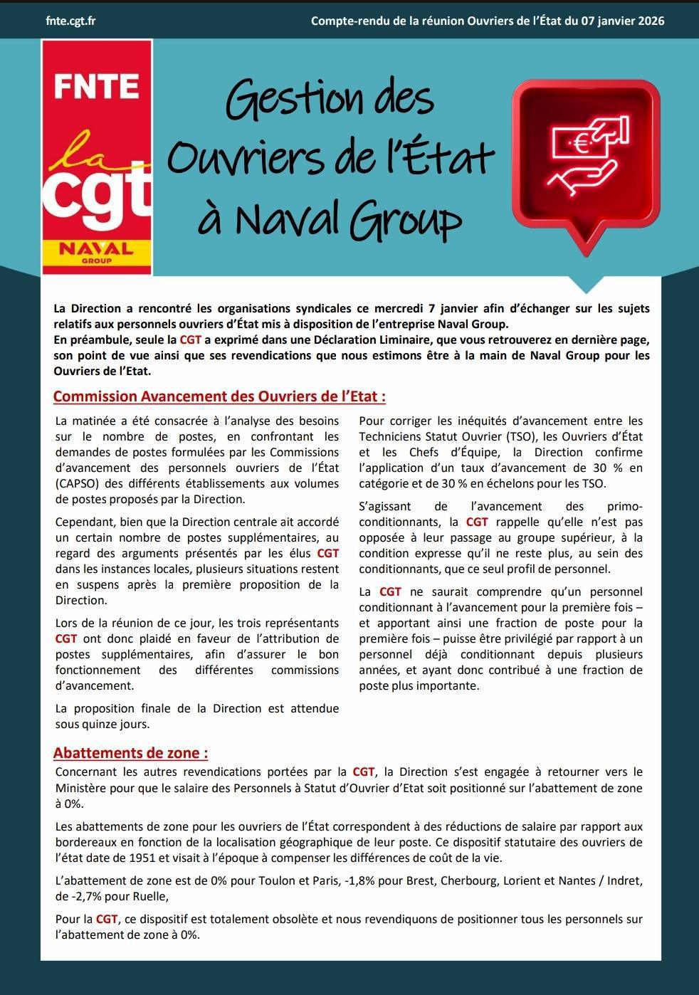 Gestion des Ouvriers de l'État à Naval Group