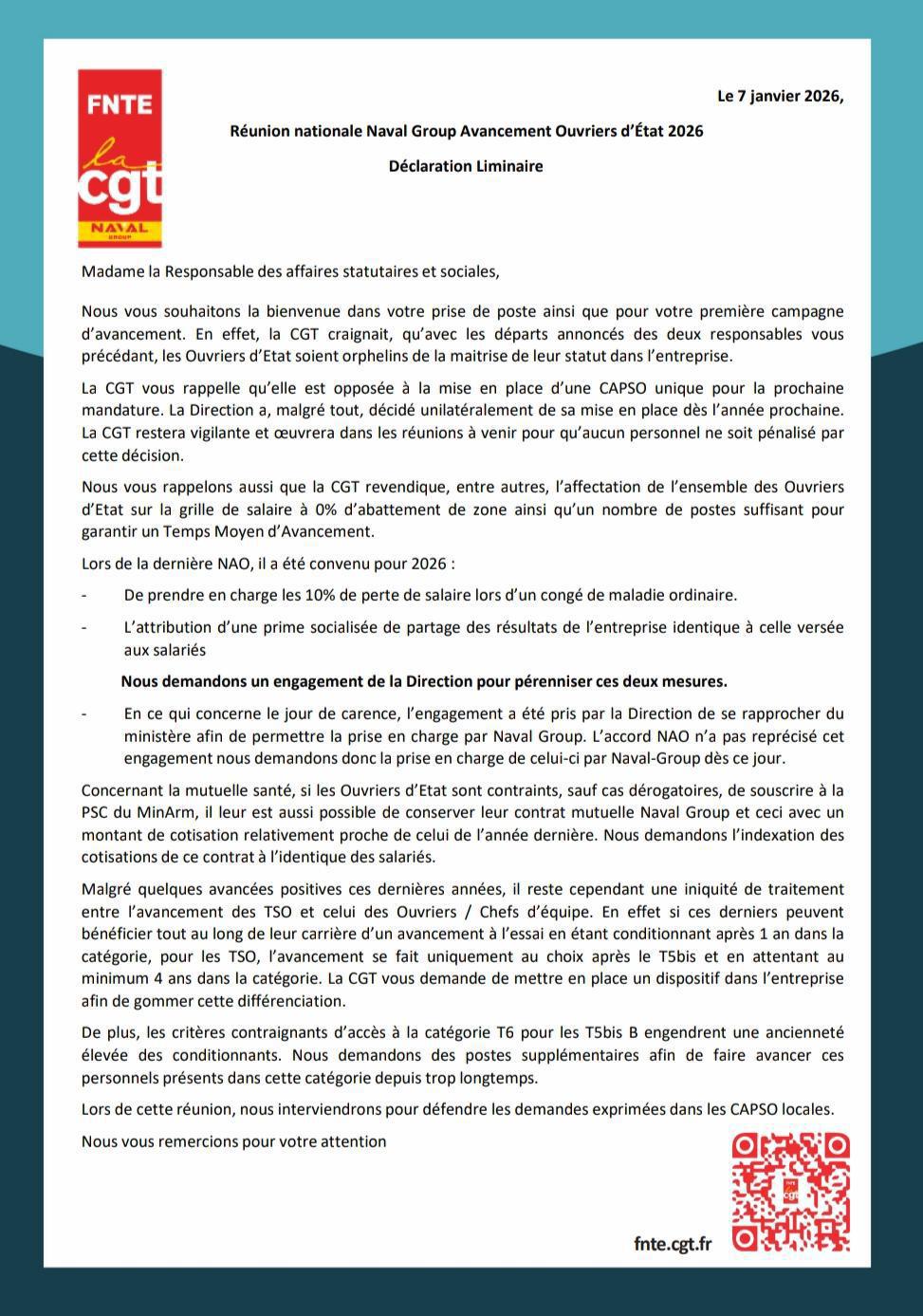 Gestion des Ouvriers de l'État à Naval Group