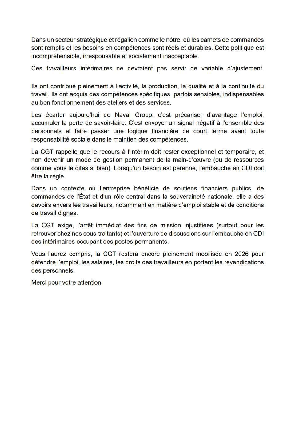 Déclaration Liminaire CSE du 13 janvier 2026